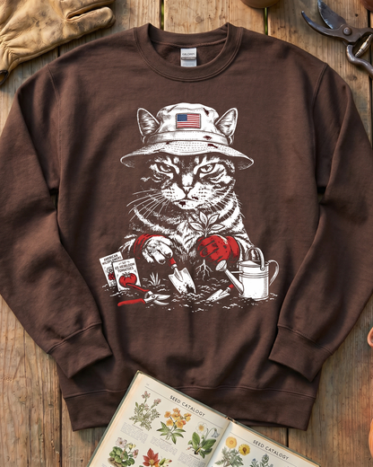 Vintage Tomato Cat Edible Gardening Sweatshirt