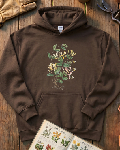 Vintage Honeysuckle Flower Bee Hoodie