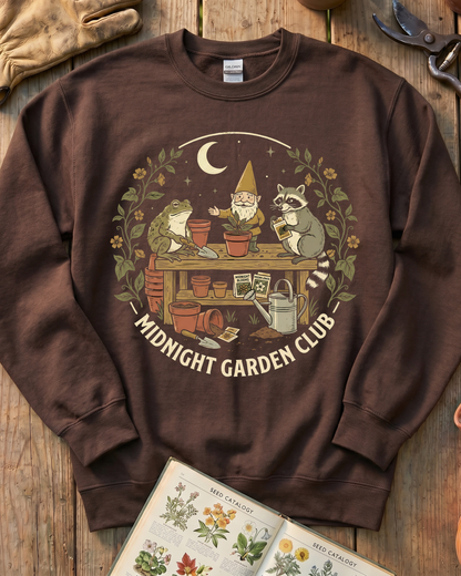 Funny Toad Raccoon Gnome Gardening Humor Sweatshirt