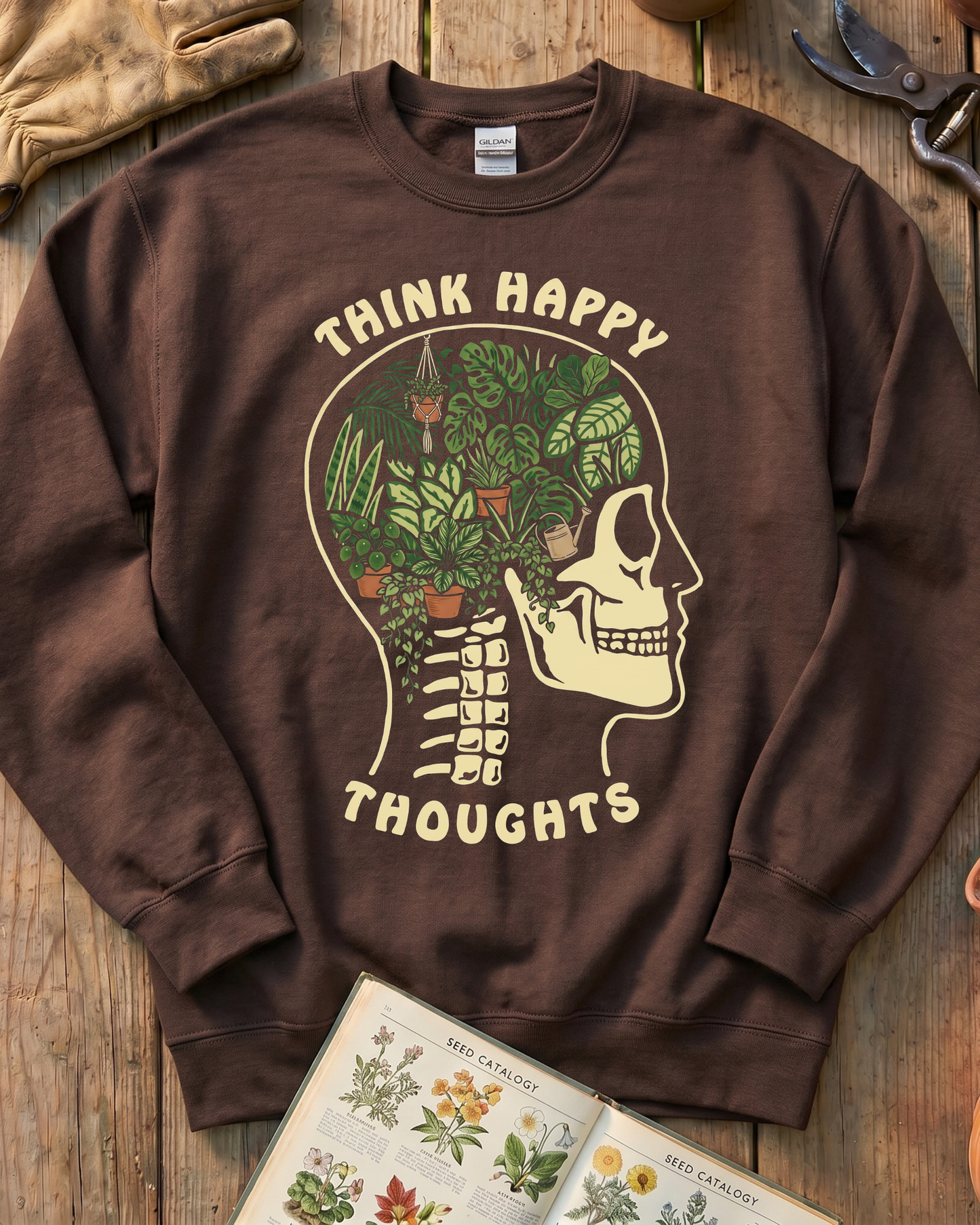 Think Happy Thoughts Plant Sweatshirt