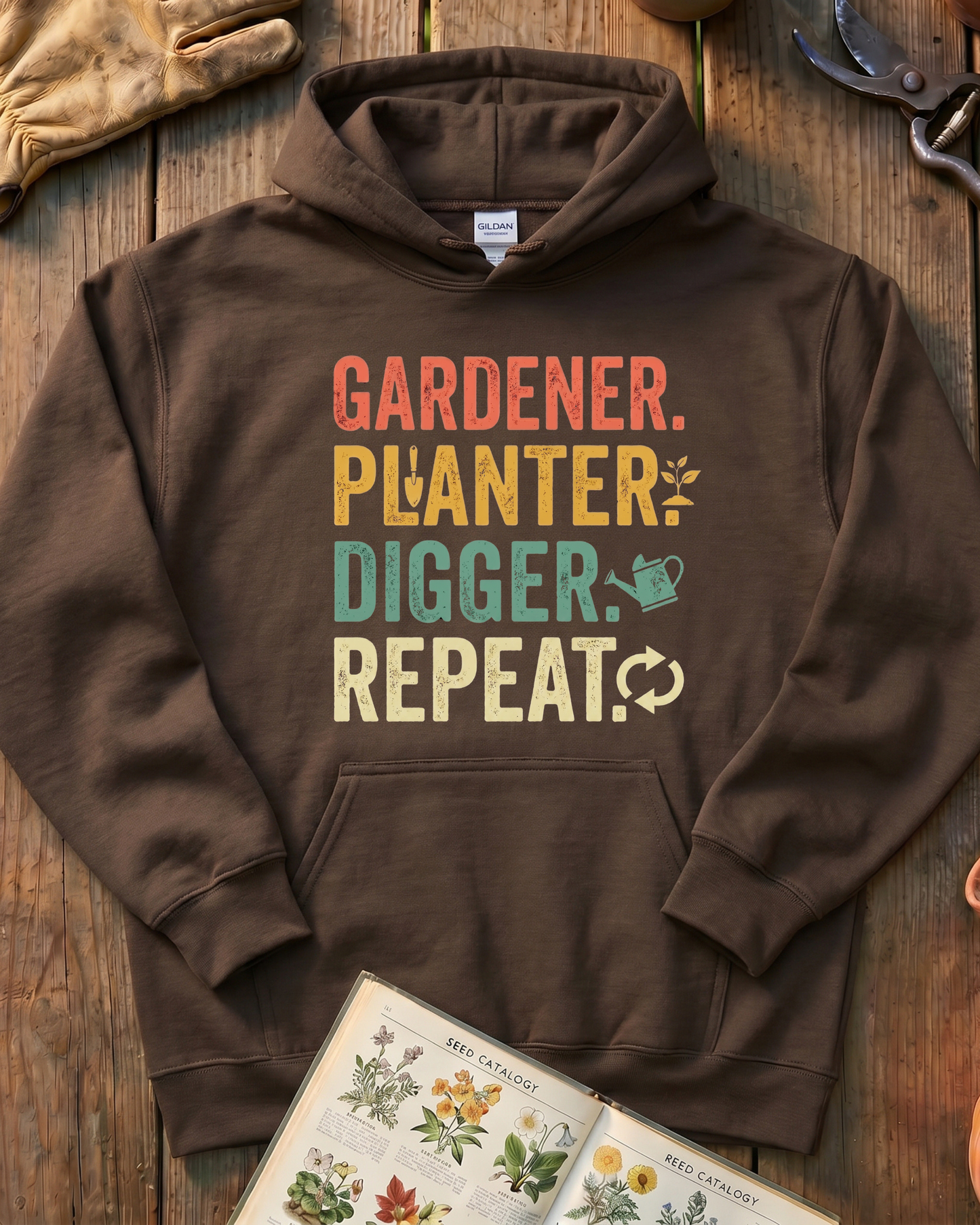 Gardener Planter Digger Repeat Hoodie