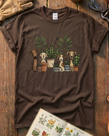 Women Dogs and Plants Lover T‑Shirt