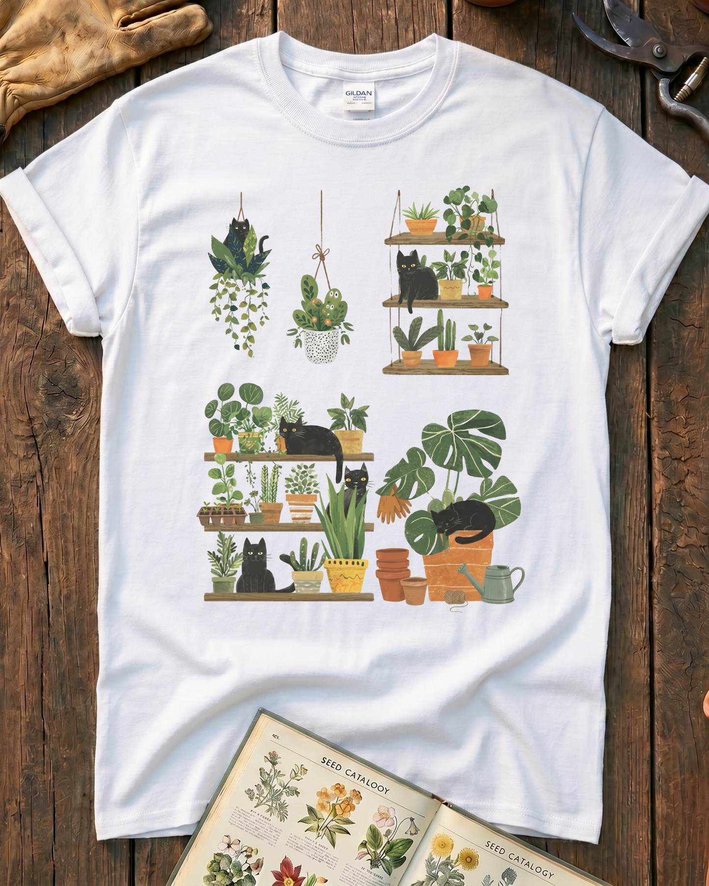 Cats and Plants T‑Shirt