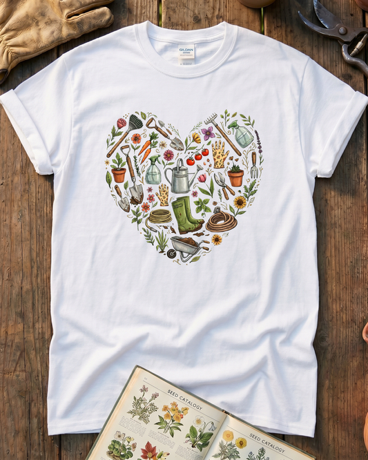 Women Plant Love Heart T‑Shirt
