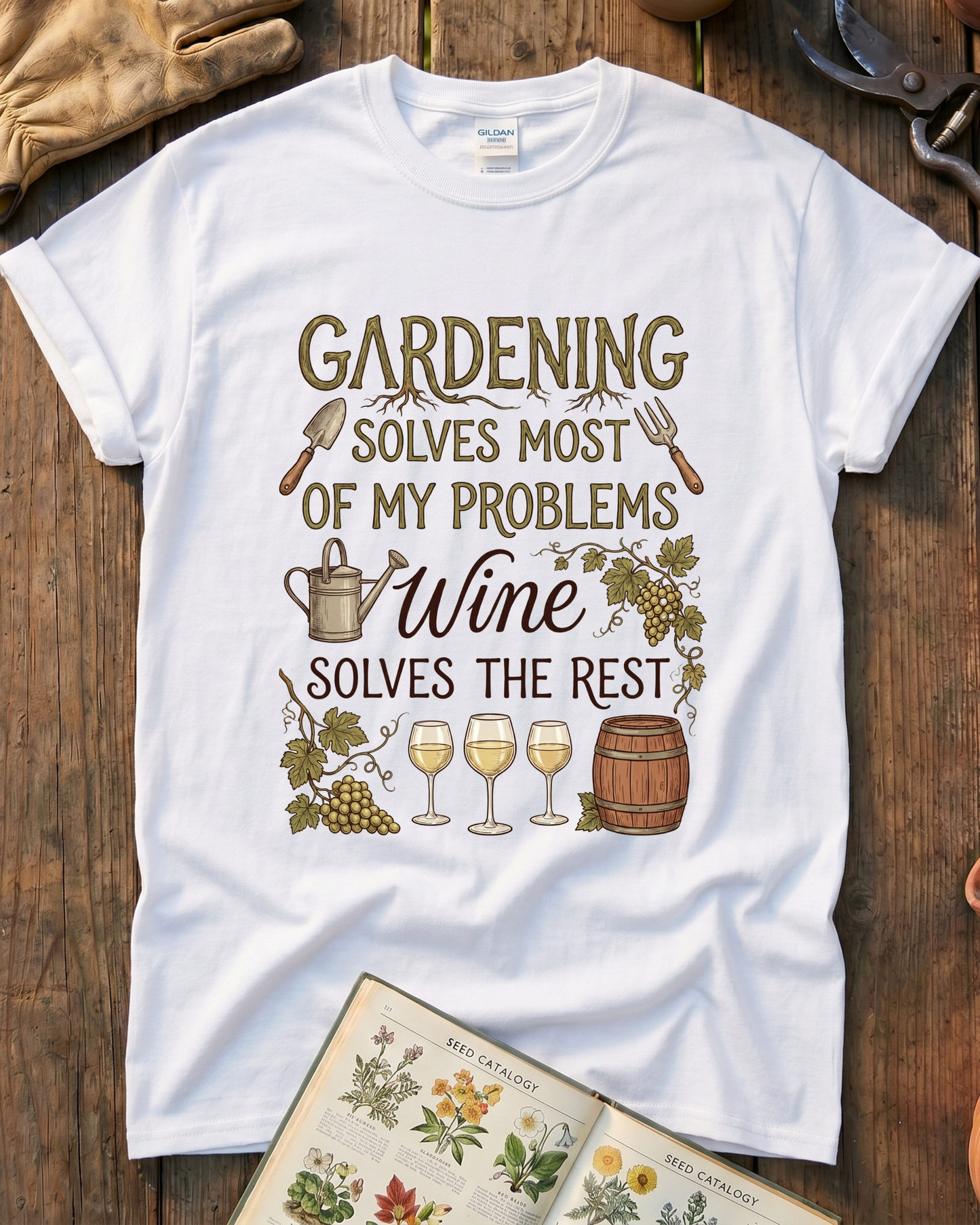 Wine Solves Problems T‑Shirt