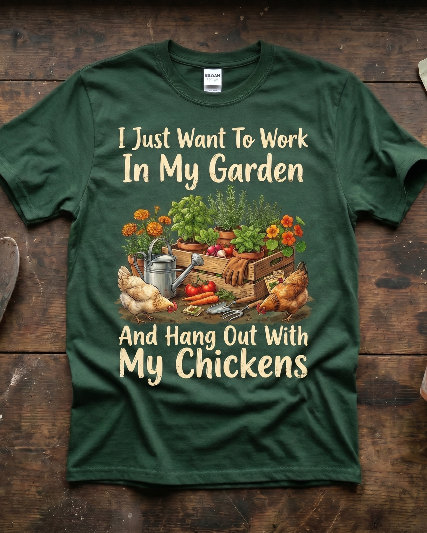 Garden & Chickens T‑Shirt