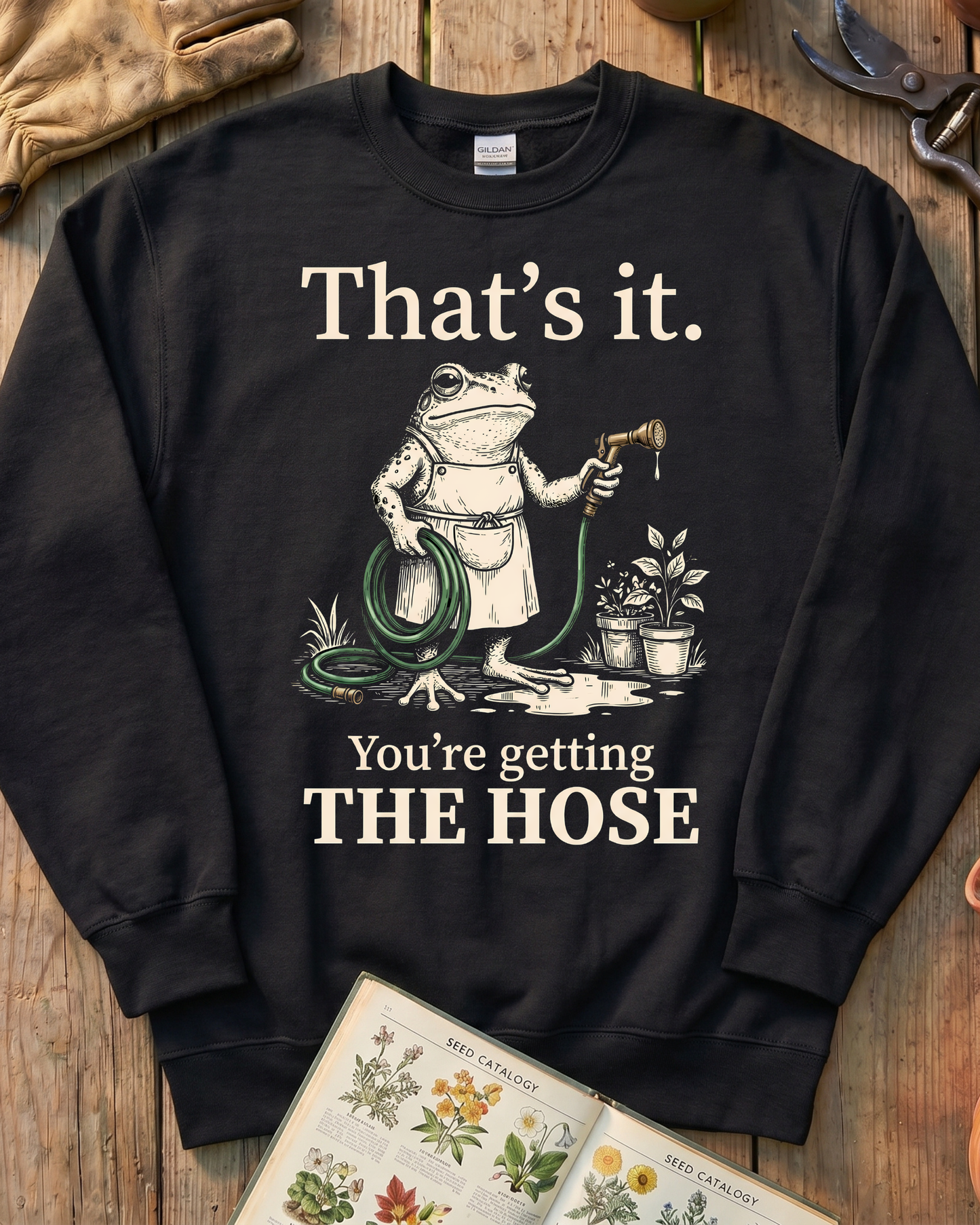 Funny Frog Garden Hose Sweatshirt