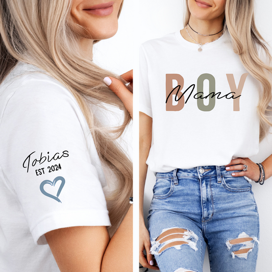 Boy Mama - Personalisiertes Erinnerungsshirt