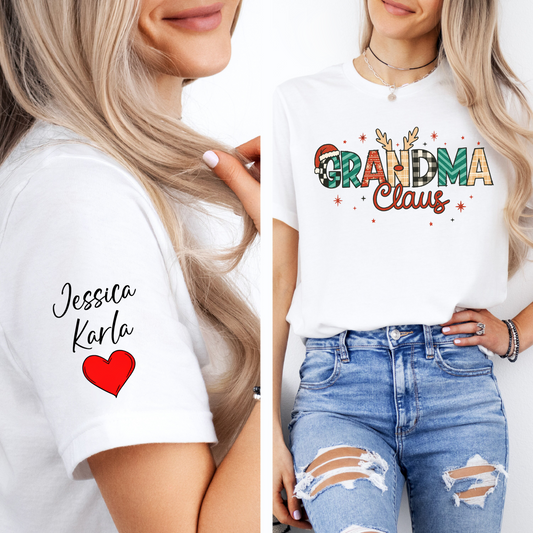 Personalized Grandma Claus T-Shirt