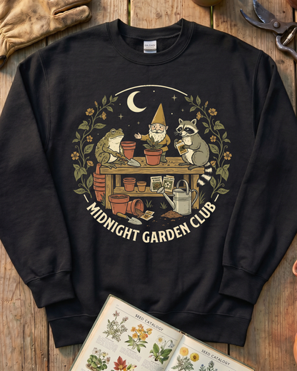 Funny Toad Raccoon Gnome Gardening Humor Sweatshirt