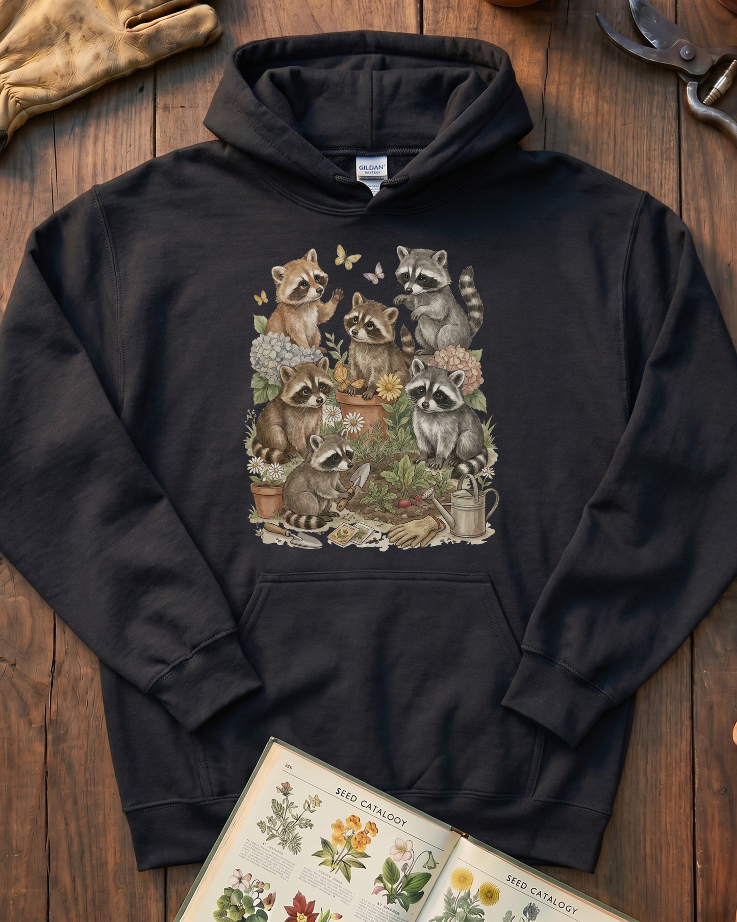 Raccoon Garden Hoodie