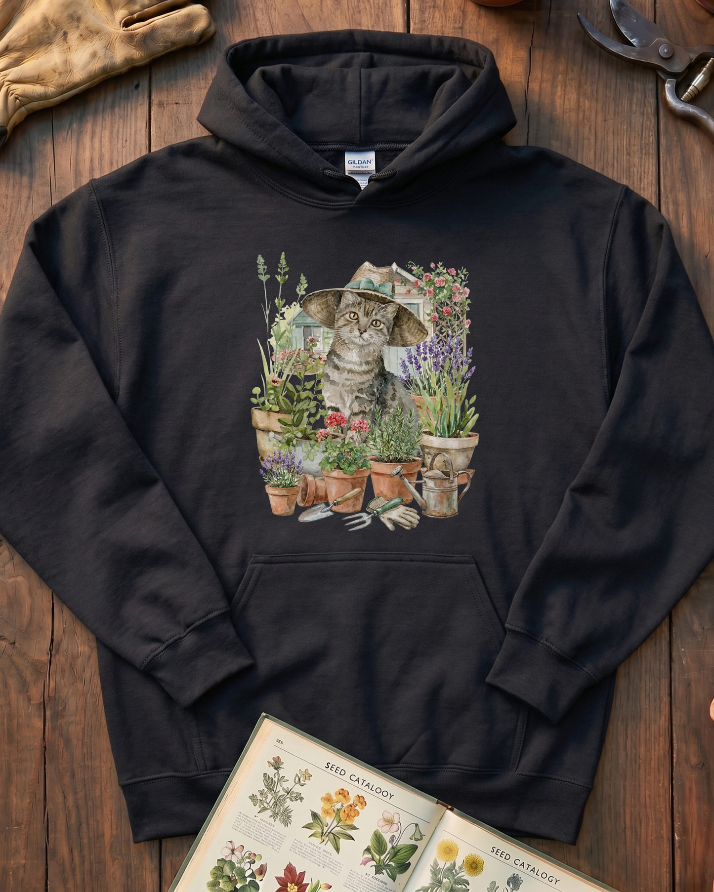 Cat And Plant Hoodie