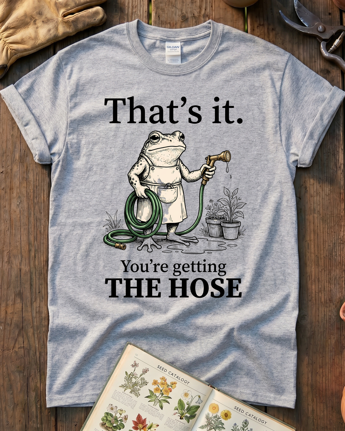 Sarcastic Frog Getting The Hose T-Shirt
