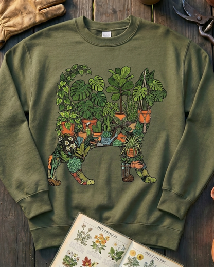 Plant Parent Cat Houseplant Lover Sweatshirt