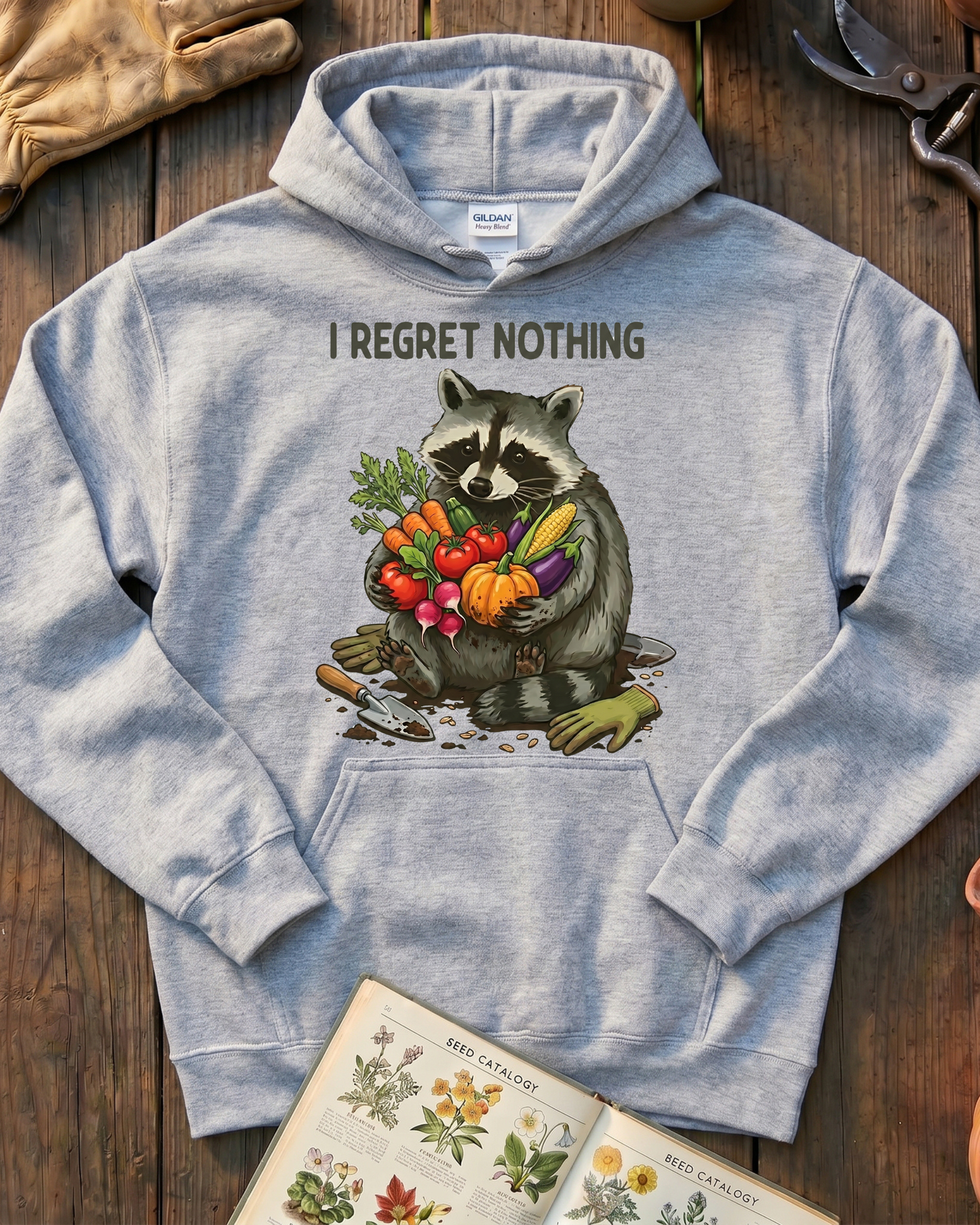 I Regret Nothing Raccoon Garden Shirt Hoodie