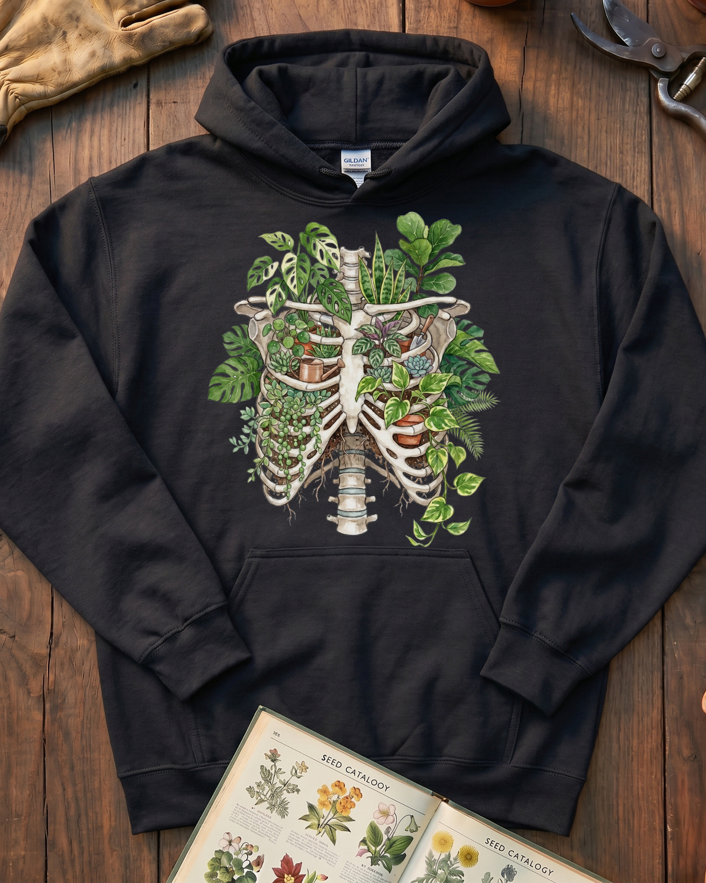 Skeleton Plant Lover Houseplant Hoodie