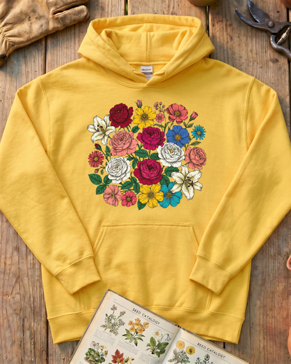 Vintage Pressed Flowers Hoodie