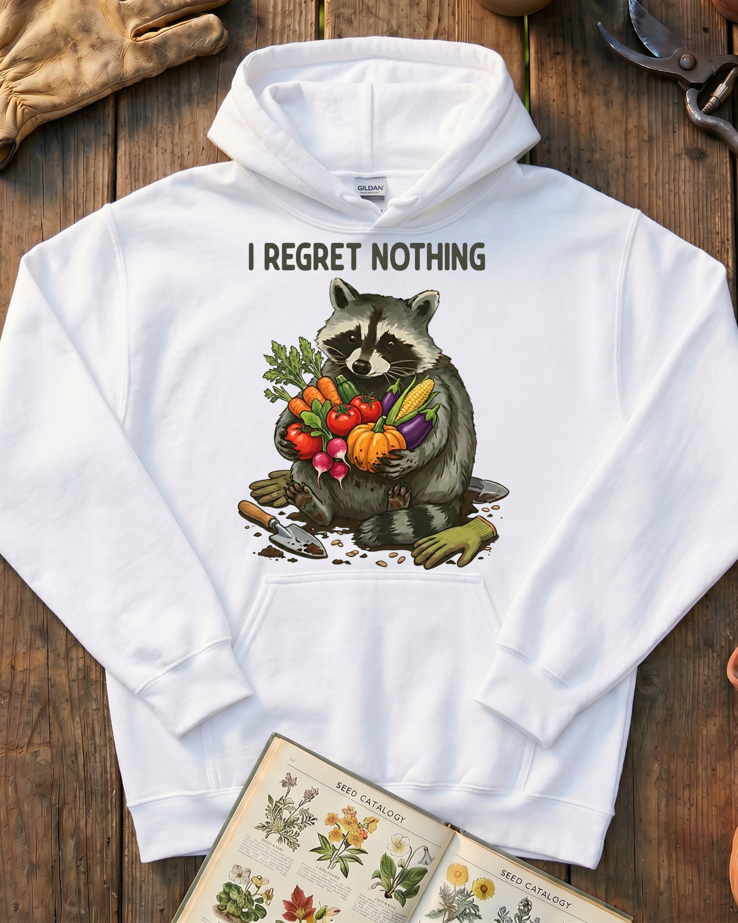 I Regret Nothing Raccoon Garden Shirt Hoodie