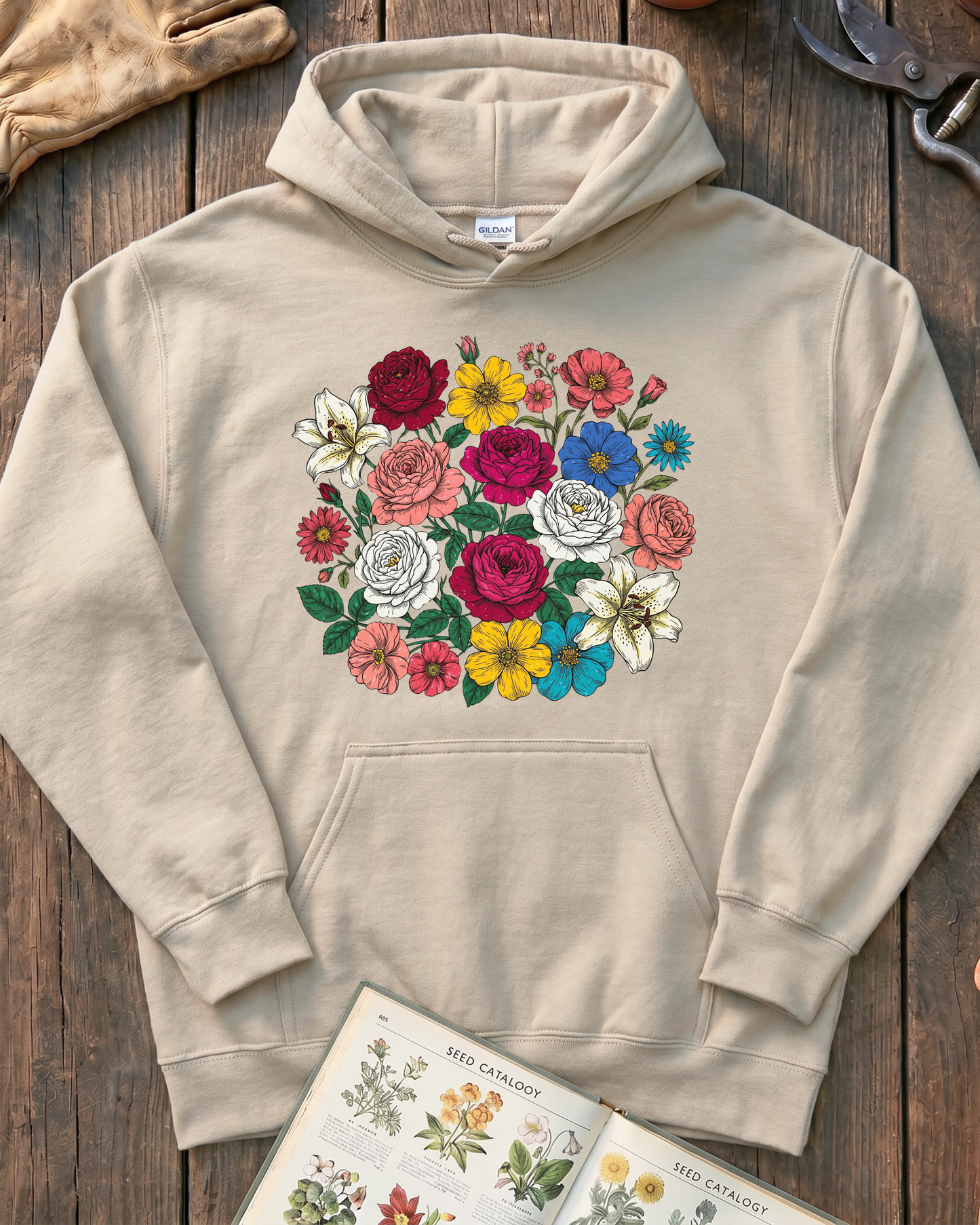 Vintage Pressed Flowers Hoodie