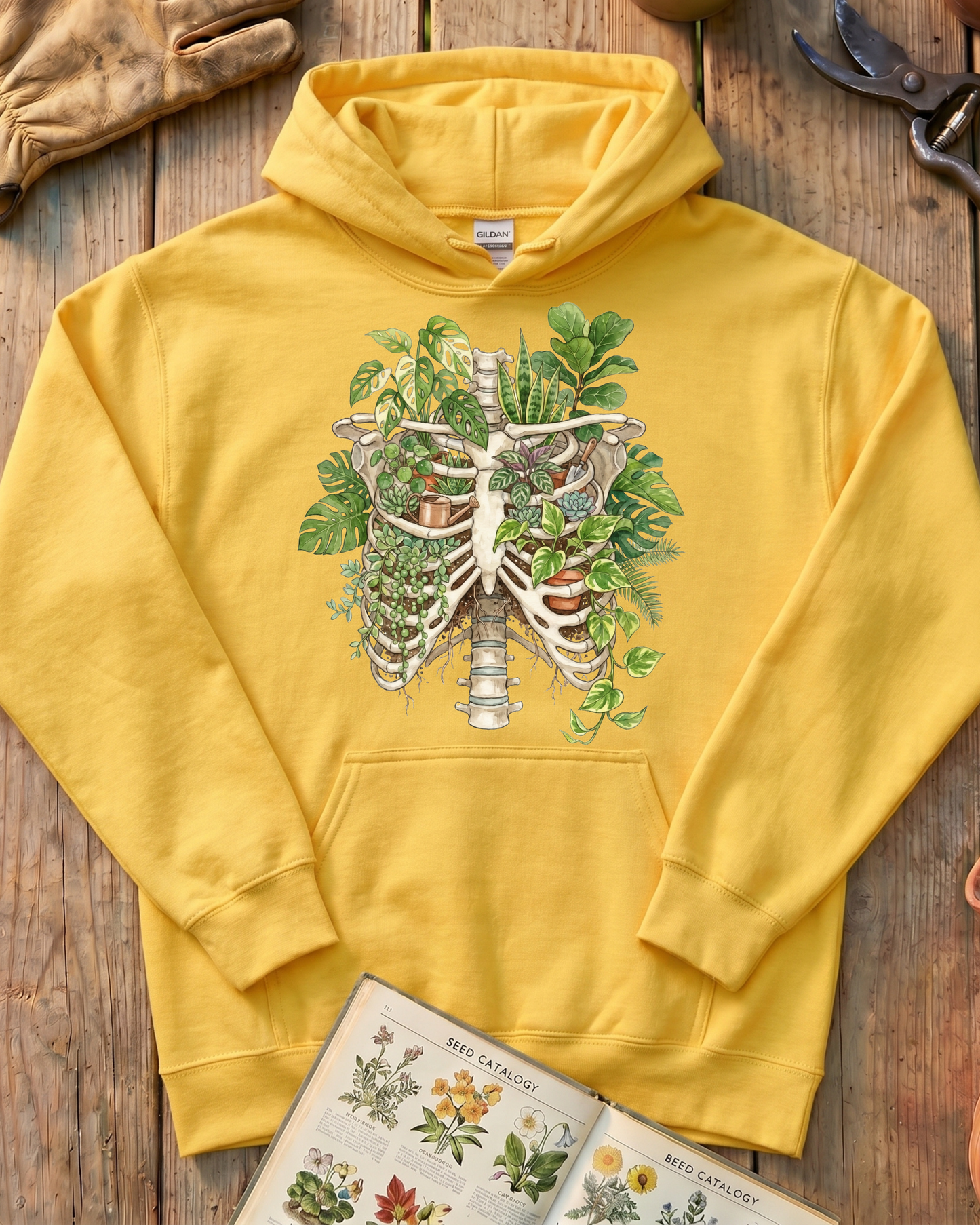 Skeleton Plant Lover Houseplant Hoodie