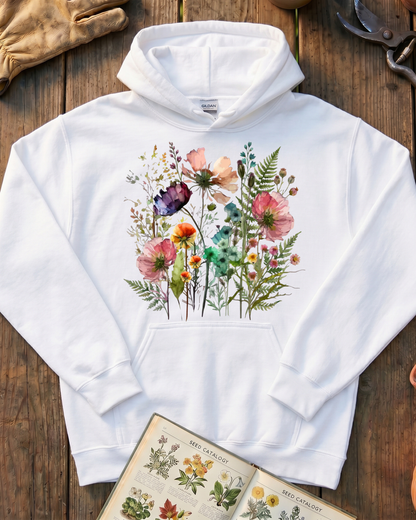 Vintage Floral Meadow Hoodie