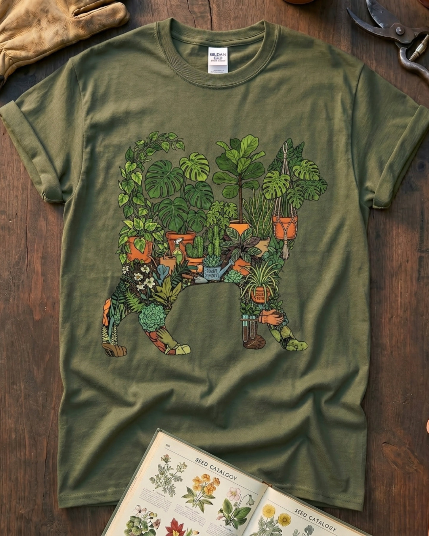 Plant Parent Cat Houseplant Lover T‑Shirt