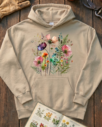 Vintage Floral Meadow Hoodie