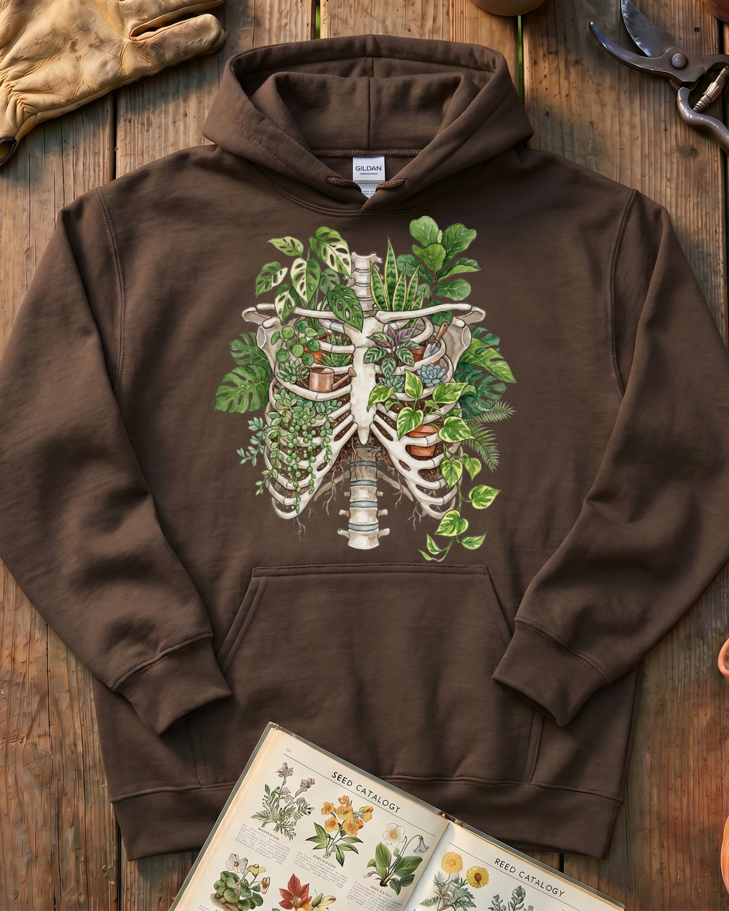 Skeleton Plant Lover Houseplant Hoodie