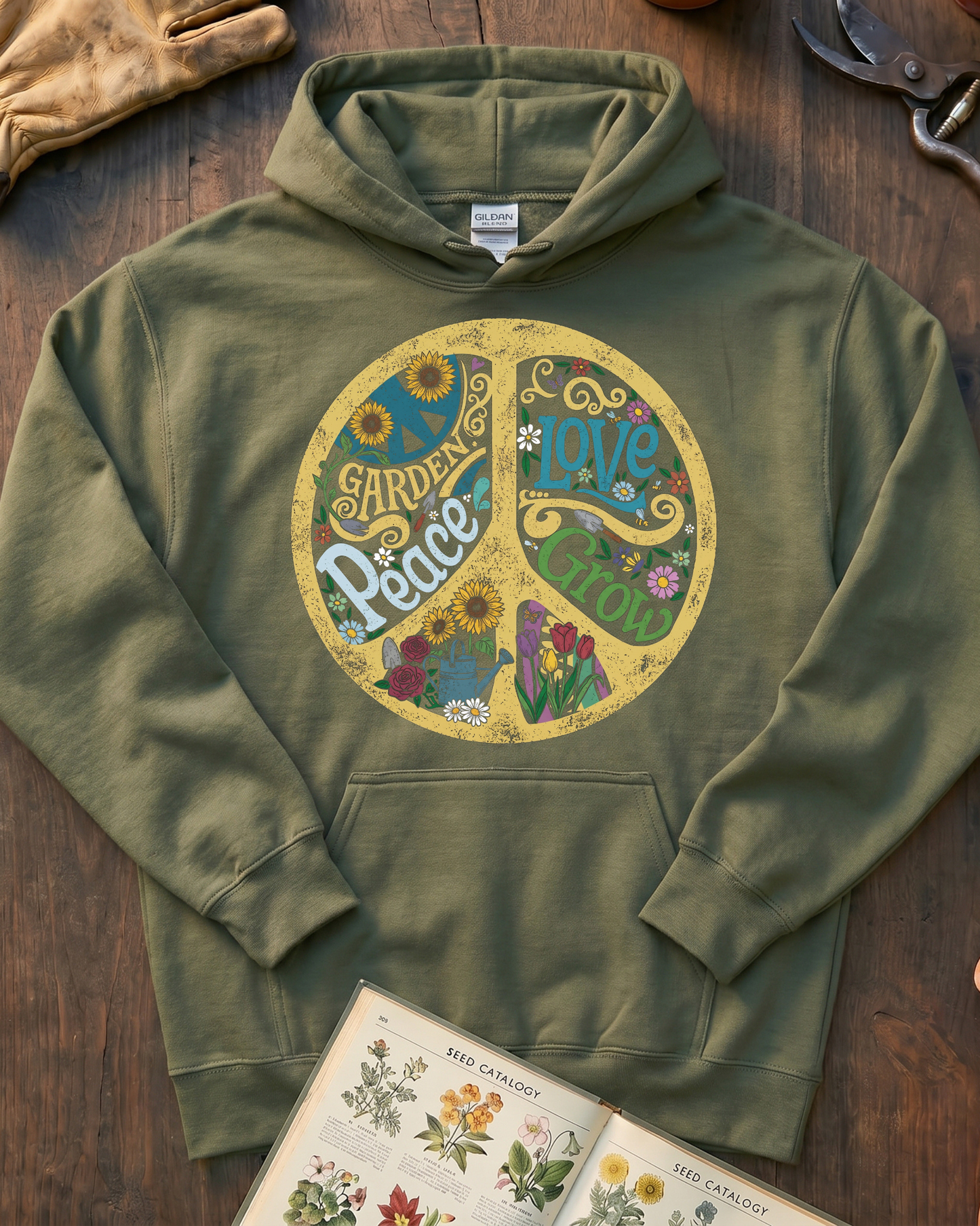 Hippie Plant Love Hoodie