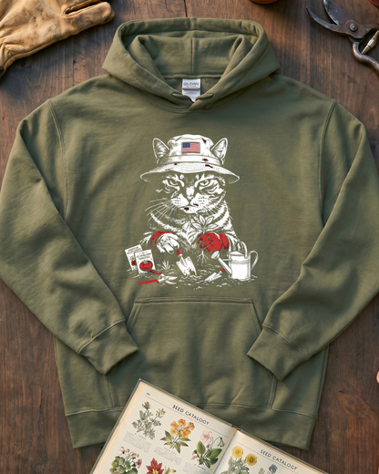 Vintage Tomato Cat Edible Gardening Hoodie