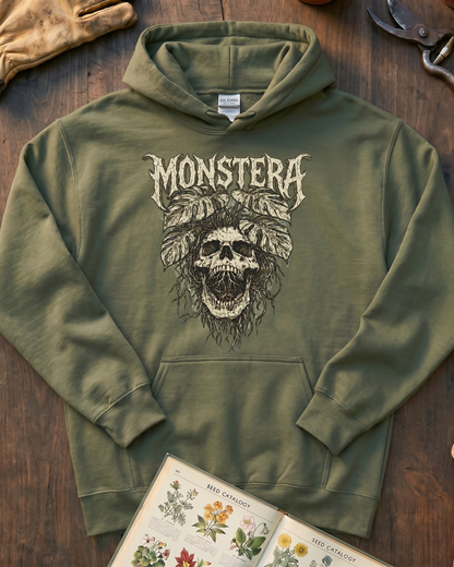 Monstera Skull Hoodie