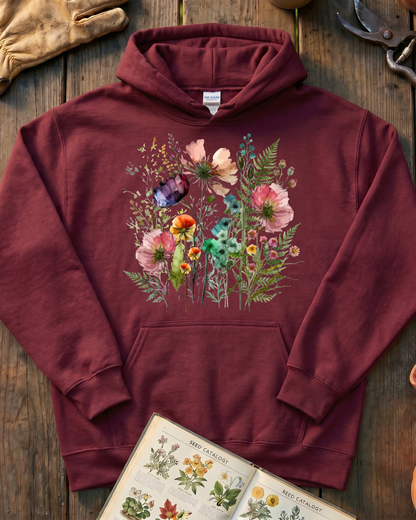 Vintage Floral Meadow Hoodie