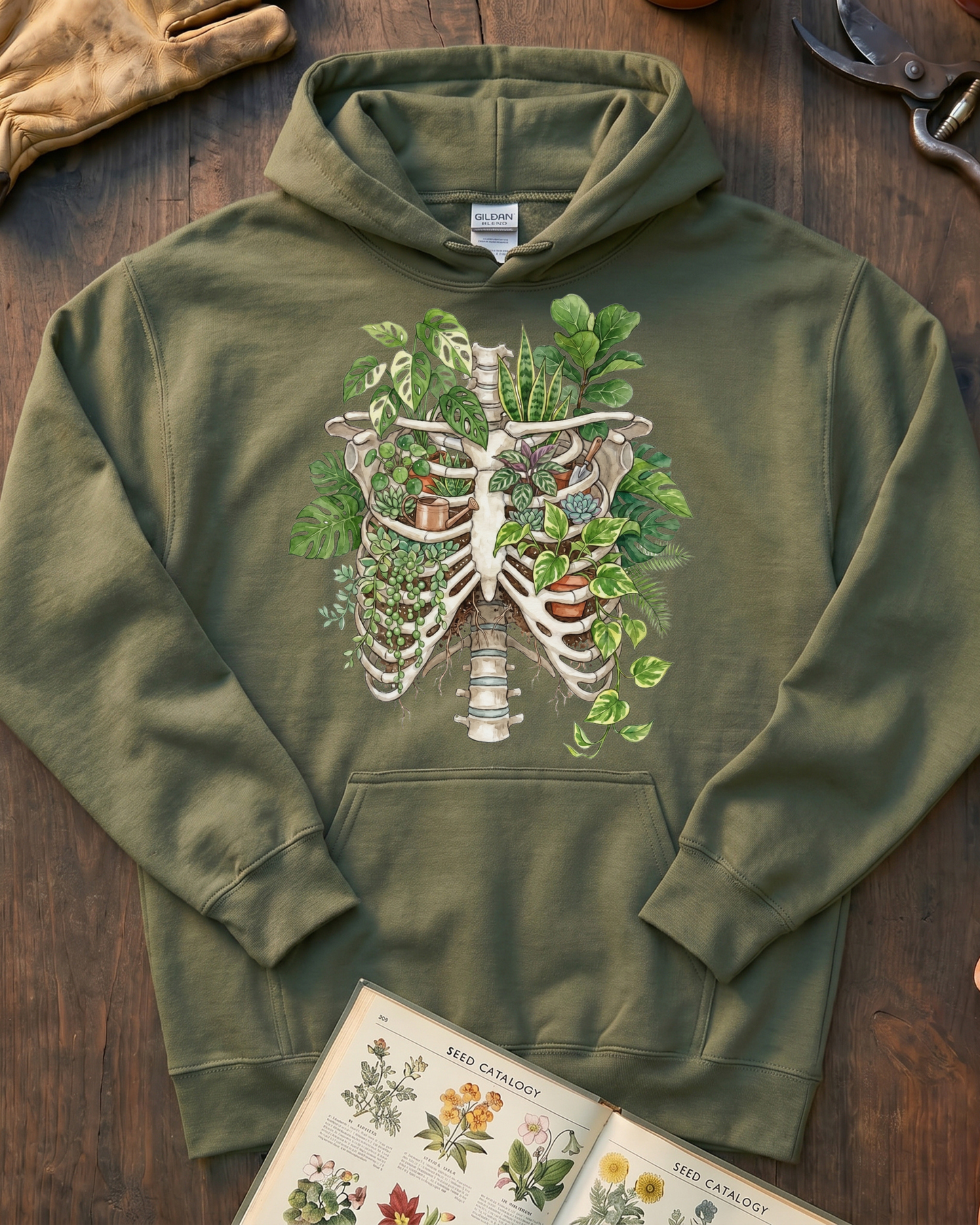 Skeleton Plant Lover Houseplant Hoodie