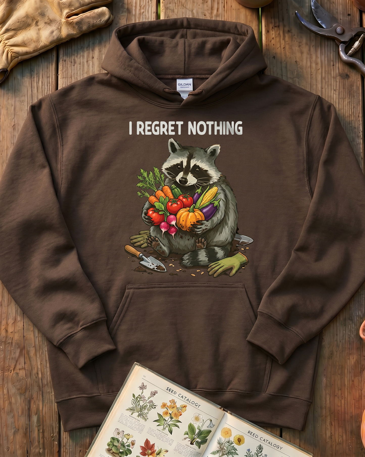 I Regret Nothing Raccoon Garden Shirt Hoodie