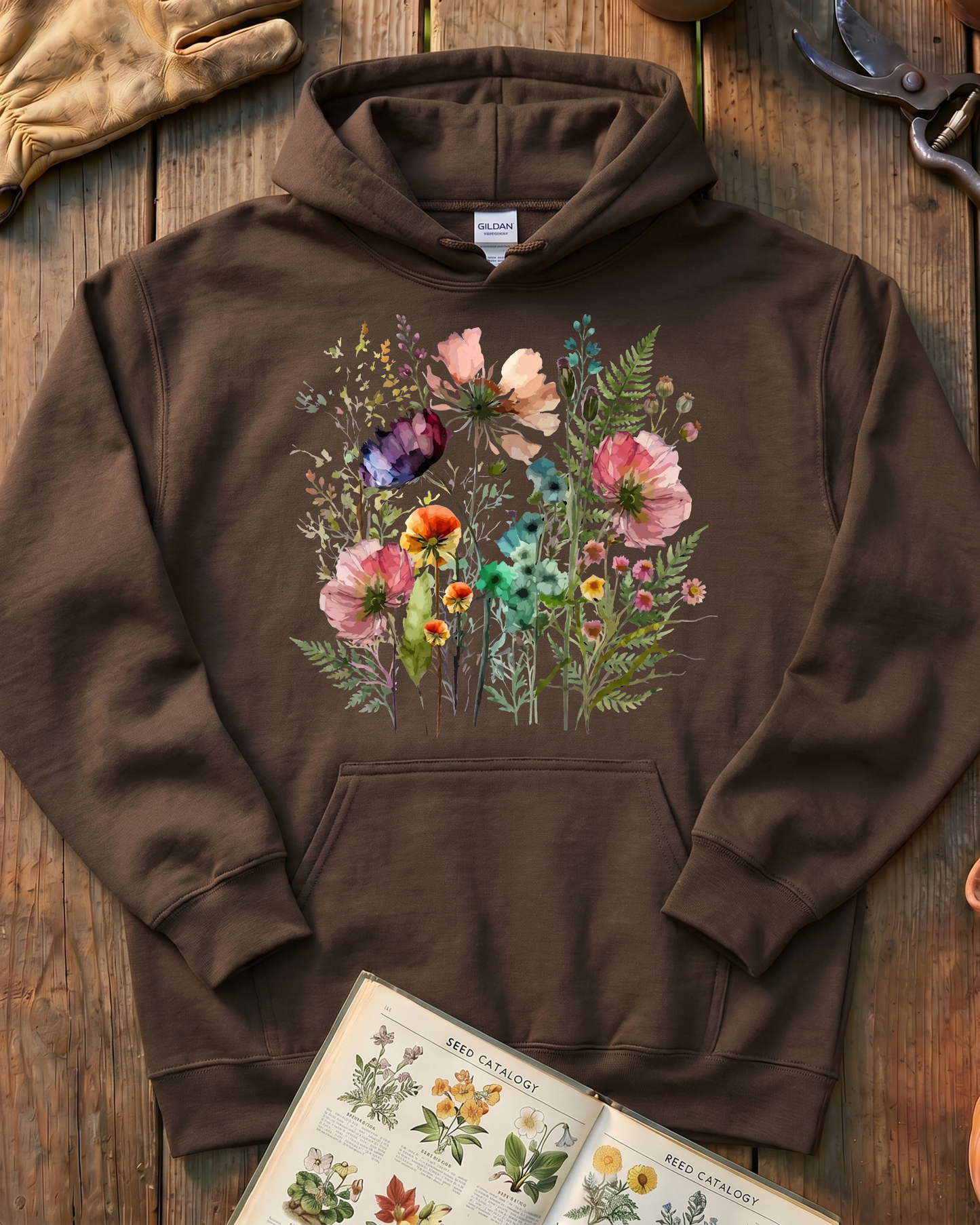 Vintage Floral Meadow Hoodie