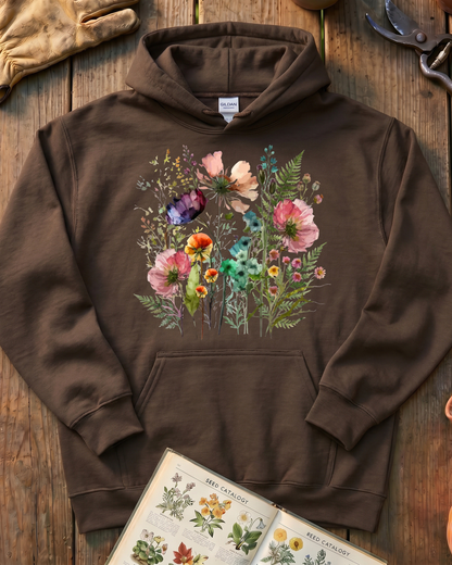 Vintage Floral Meadow Hoodie