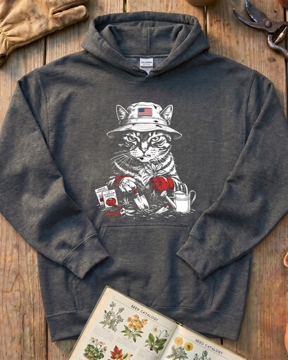 Vintage Tomato Cat Edible Gardening Hoodie
