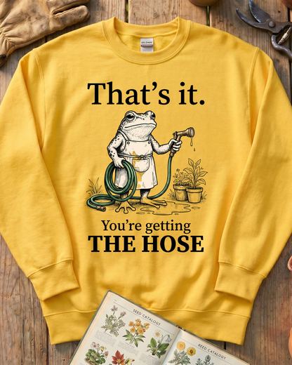 Funny Frog Garden Hose Sweatshirt