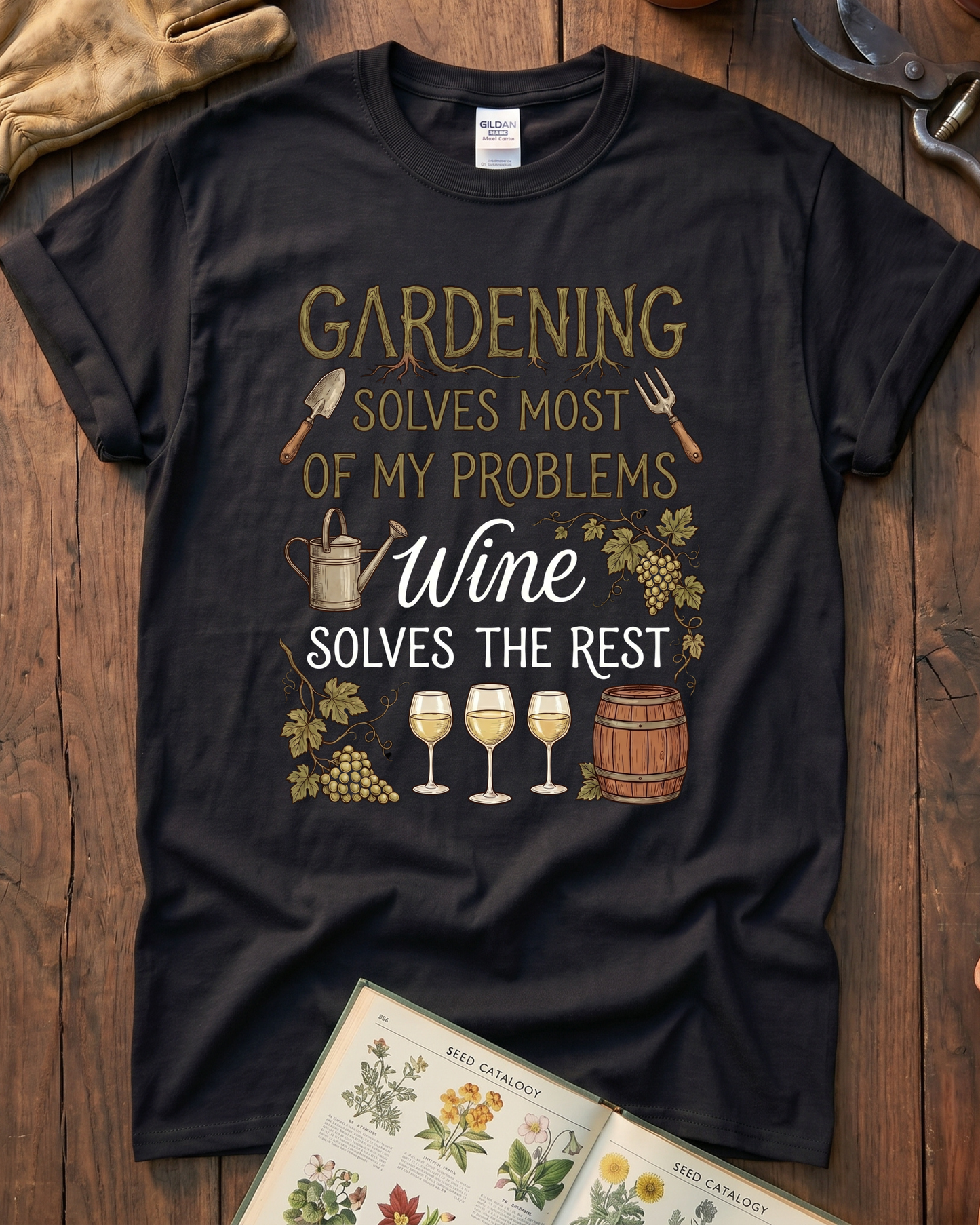 Wine Solves Problems T‑Shirt