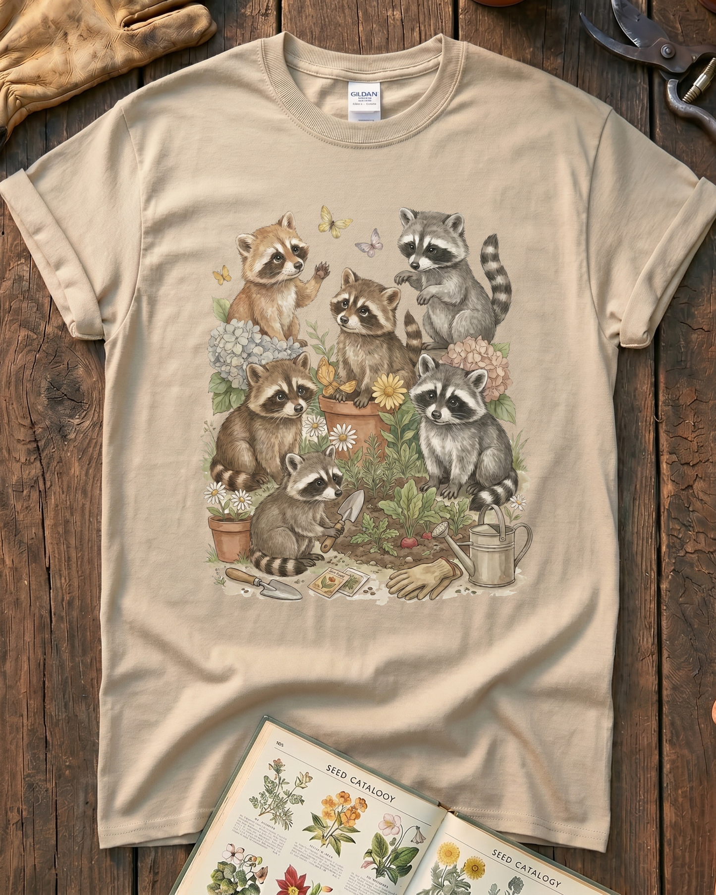 Raccoon Garden T‑Shirt