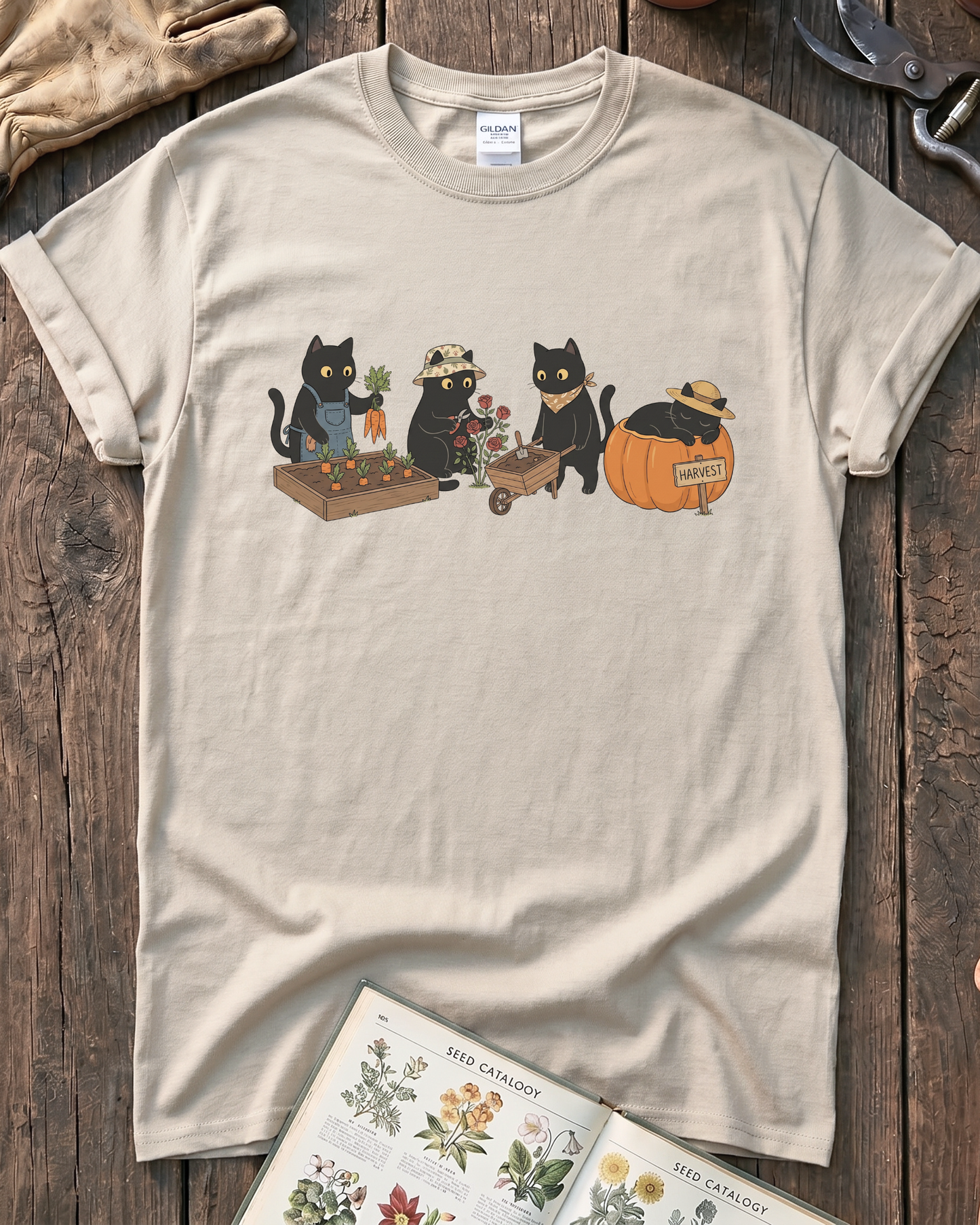 Cute Cat Gardeners T‑Shirt