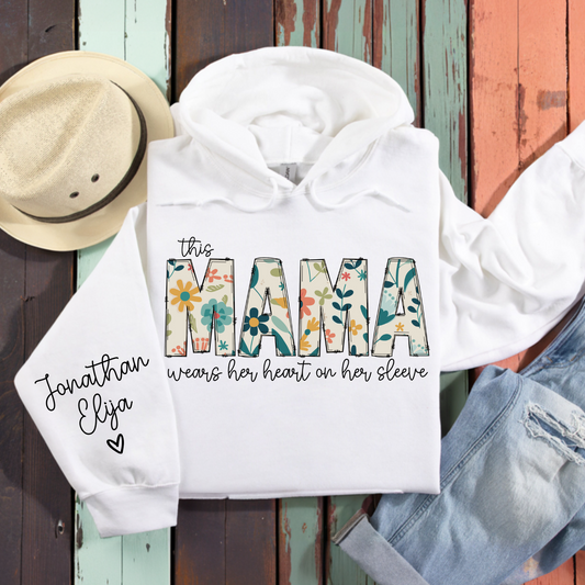 Personalized Mom Heart Hoodie