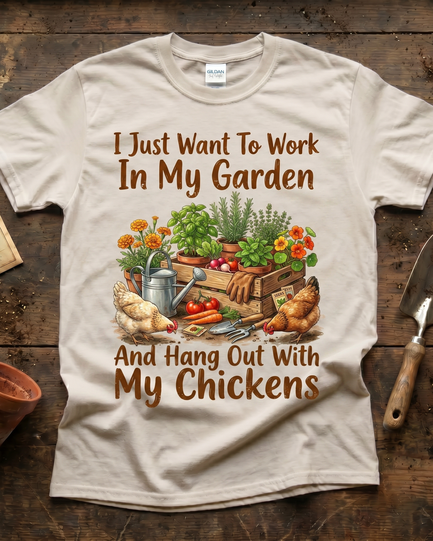 Garden & Chickens T‑Shirt