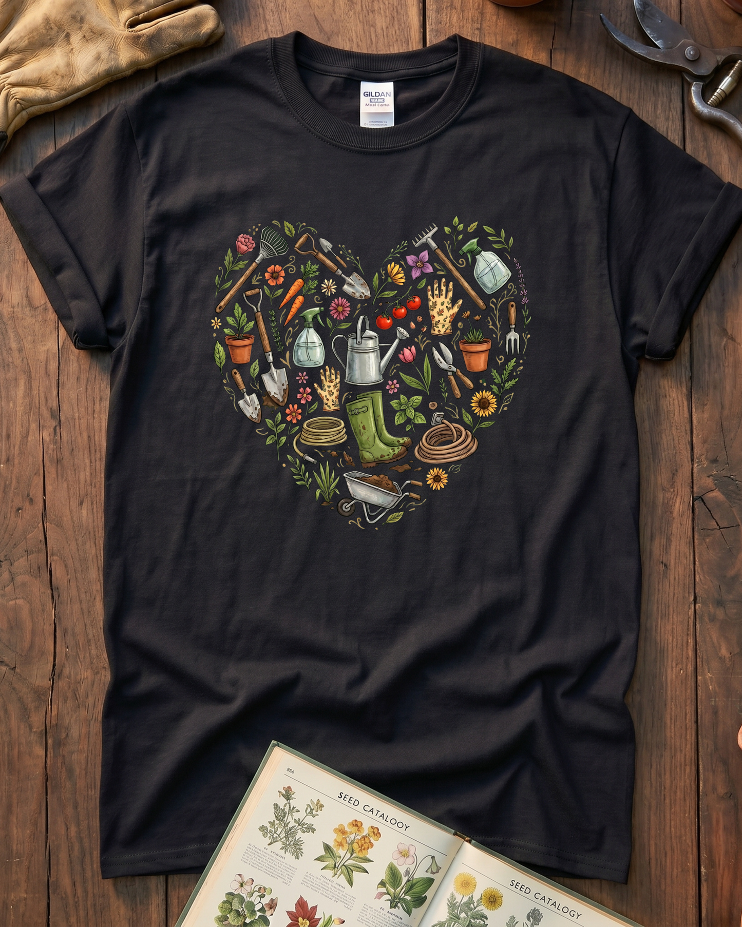 Women Plant Love Heart T‑Shirt