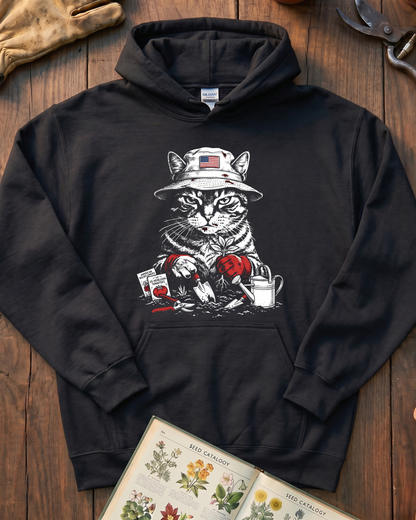 Vintage Tomato Cat Edible Gardening Hoodie