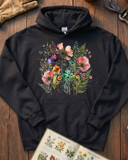 Vintage Floral Meadow Hoodie