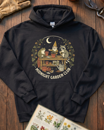 Funny Toad Raccoon Gnome Gardening Humor Hoodie