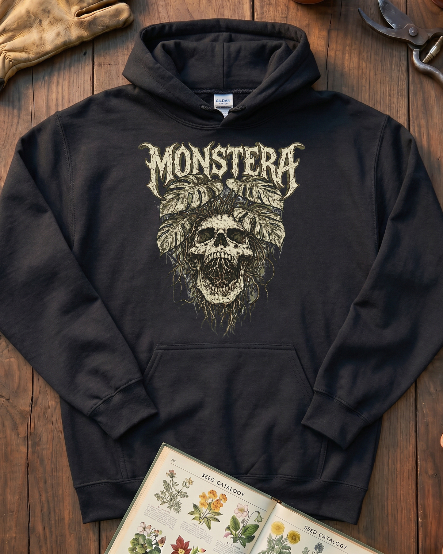 Monstera Skull Hoodie