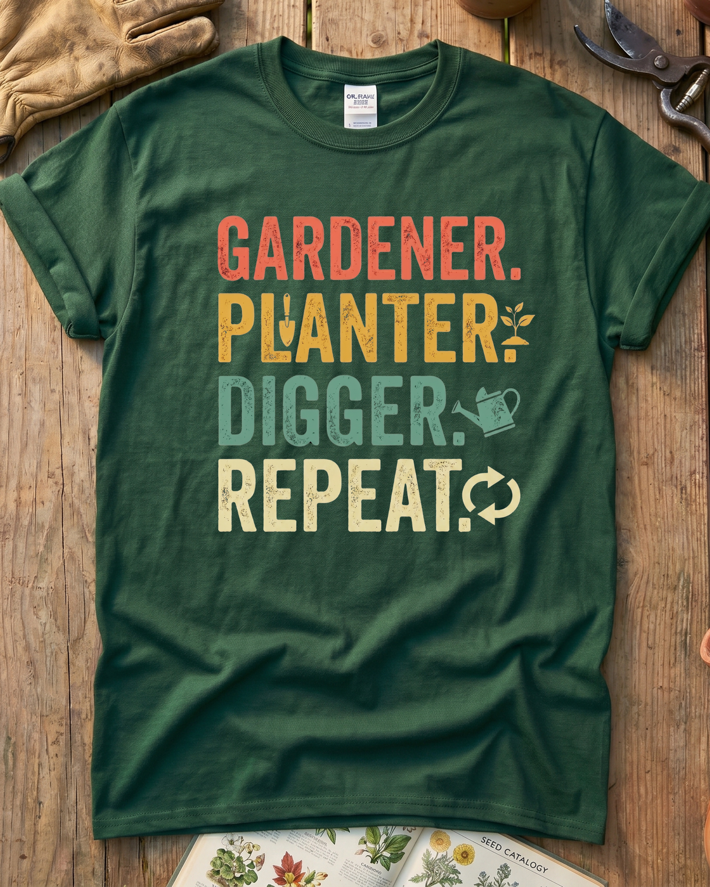 Gardener Planter Digger Repeat T‑Shirt