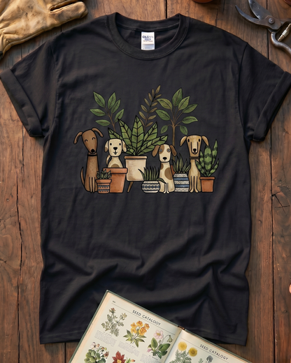 Women Dogs and Plants Lover T‑Shirt